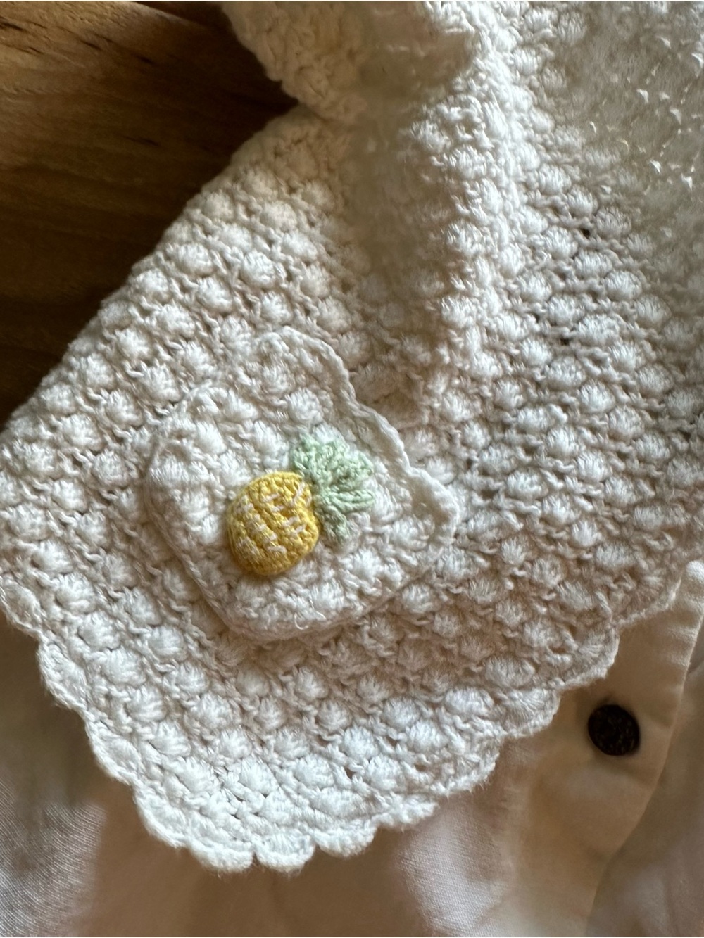 Janie and Jack Cream Dress Crochet Cardigan - Picture 4 of 6